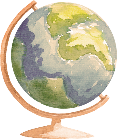 Watercolor Globe Illustration